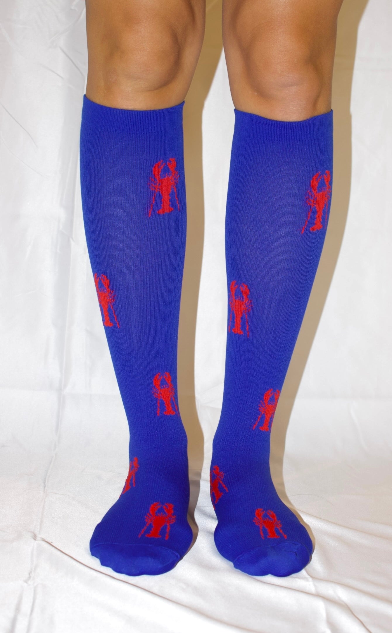 The Erin Sock- Lobster Compression Socks – 15-20 mmHg Compression for Travel, Work, & Fitness – Fun Blue & Red Design